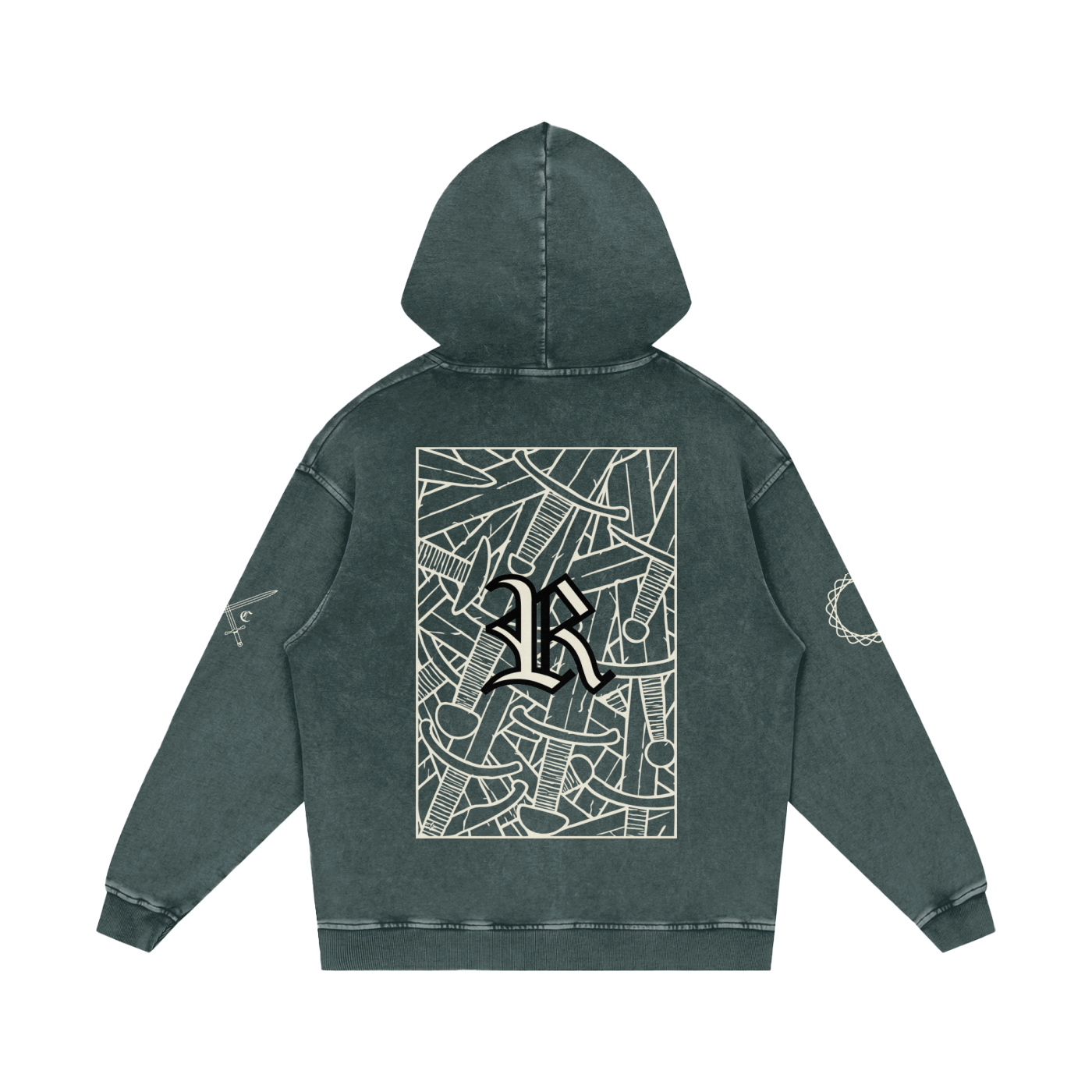 drop-shoulder,luxury hoodie,100% cotton,forest-green,vintage-wash,snow-washed,100-cotton,heavyweight-cotton,relaxed fit,premium-hoodie