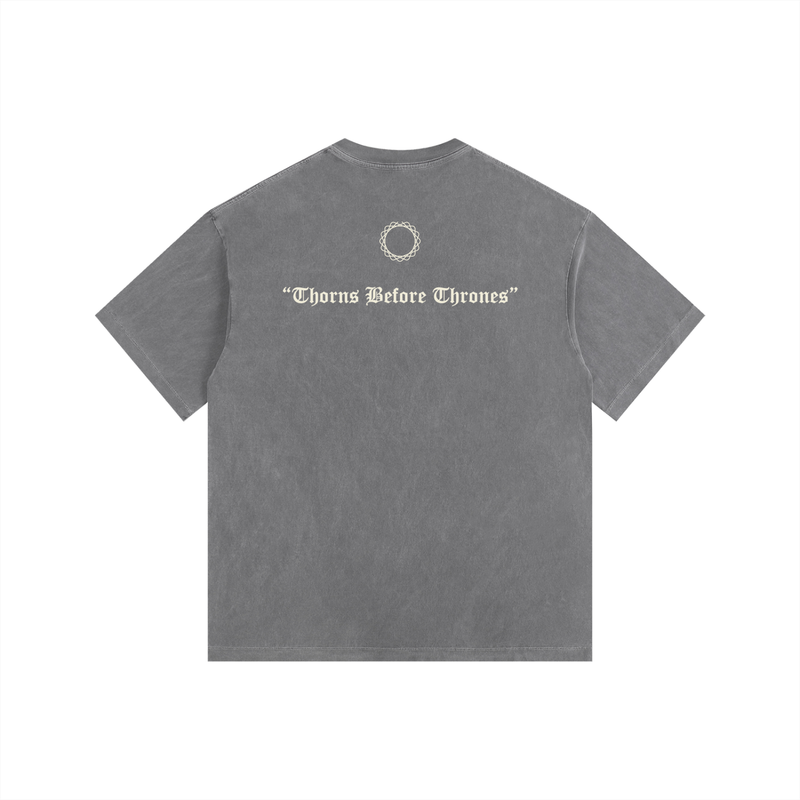 Crown of Thorns – 100% Cotton Tee in Vintage Grey